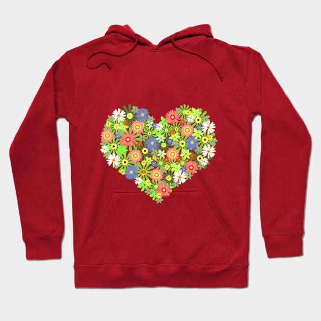 Heart Flowers Hoodie by emanuelacarratoni